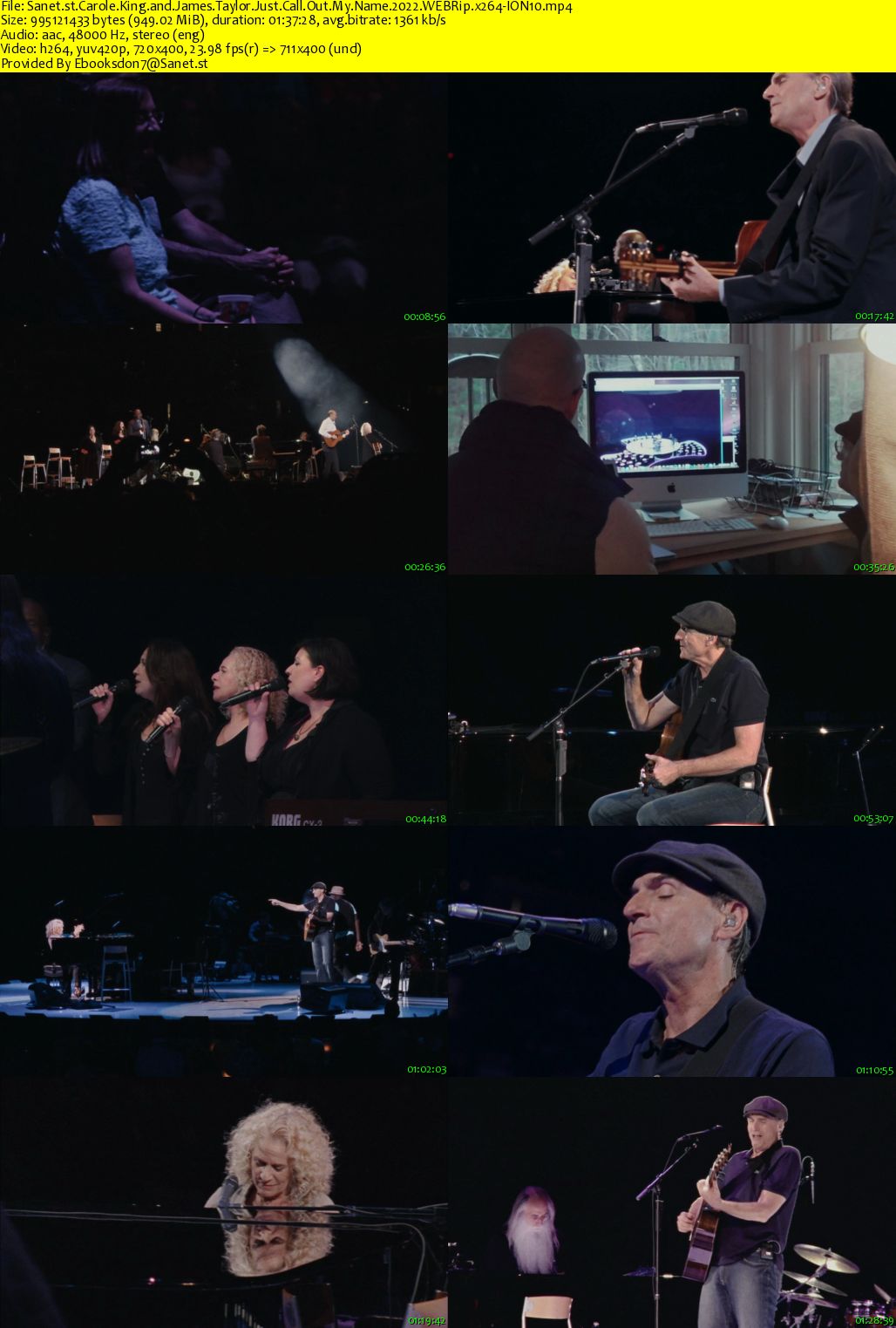 Carole King and James Taylor Just Call Out My Name 2022 WEBRip x264