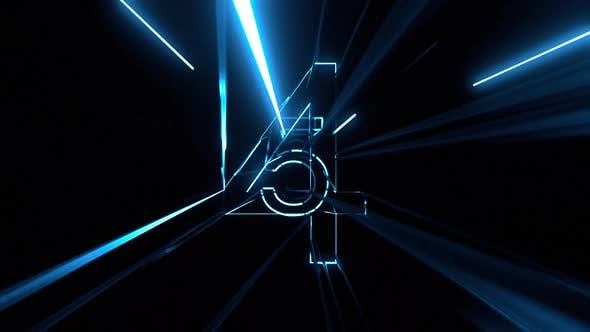 Videohive - Blue Neon Lights - Countdown - 36003084