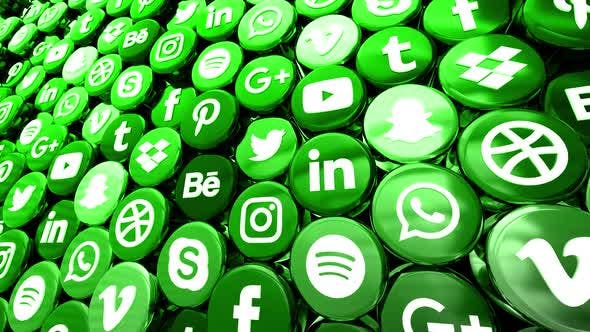 Videohive - Social Media Icons Background Green - 36378014