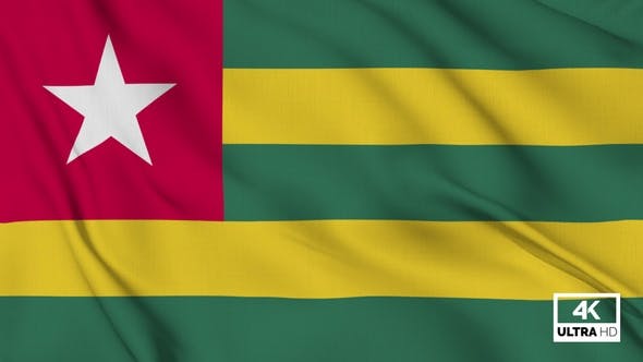 Videohive - Togo Flag Waving Slowly Looped - 36376897