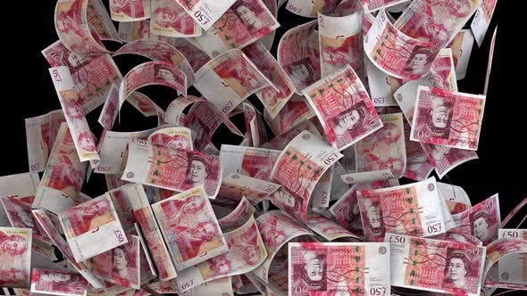 Videohive - Falling GBP Bills Money Transition - 36389896