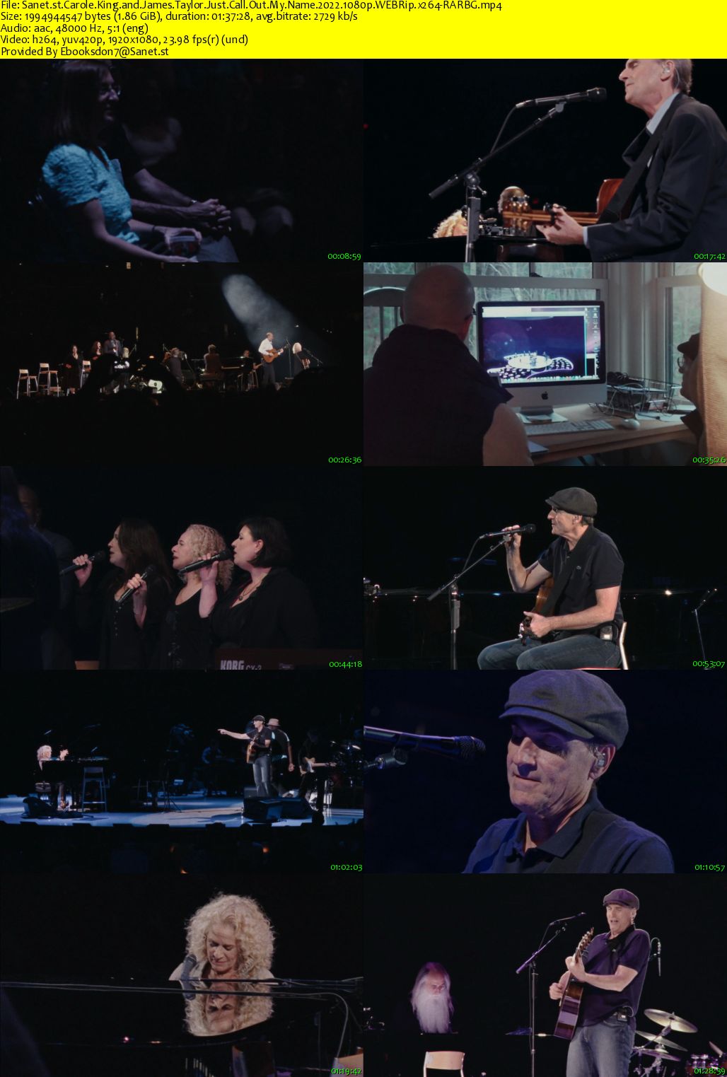 Carole King and James Taylor Just Call Out My Name 2022 1080p WEBRip
