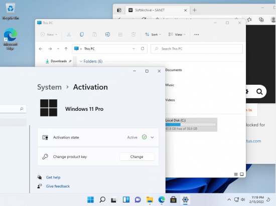 Windows 11 Pro 21H2 Insider Preview 22000.526 Non-TPM 2.0 Compliant x64 En-US PreActivated