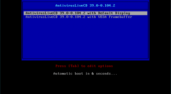 Antivirus Live CD 39.0-0.104.2