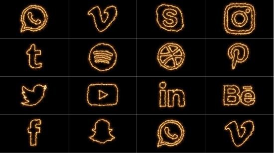 Videohive - Fire Social Media Icon Bundle - 36399290