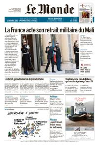 Le Monde du Vendredi 18 Février 2022