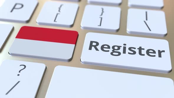 Videohive - Register Text and Flag of Indonesia on the Keyboard - 36406771