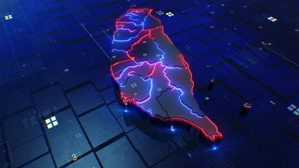 Videohive - Taiwan Map 4k Loop - 36403319