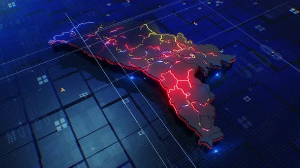 Videohive - Moldova Map 4k Loop - 36402607