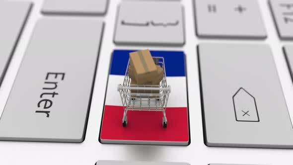 Videohive - Key with Flag of France and Shopping Cart with Boxes - 36407204
