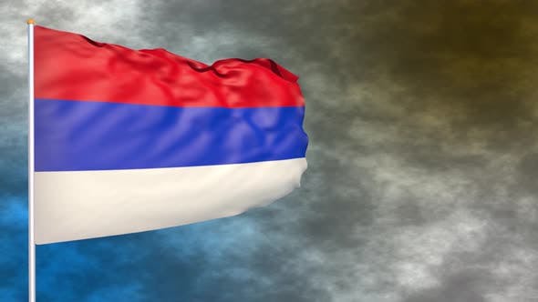 Videohive - Russia Flag Ripple Animation on Cloudy Background - 36403332