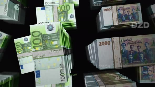 Videohive - Euro and Algeria Dinar money exchange loop - 36401555