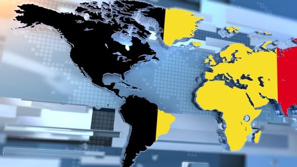 Videohive - Belgium Flag Inside The Shape Of World Map Transition - 36407366