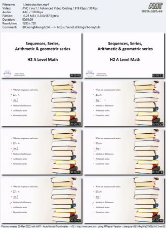 Sequences, Series, arithmetic & geometric series: Math