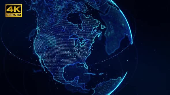 Videohive - Digital North America Map - 36402507