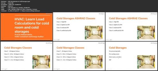 Udemy HVAC Learn Load Calculations for cold room and cold storage