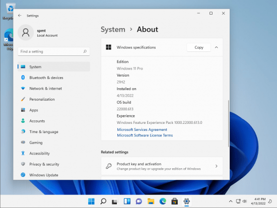 Windows 11 Pro 21H2 Build 22000.613 Non-TPM 2.0 Compliant x64 En-US Preactivated