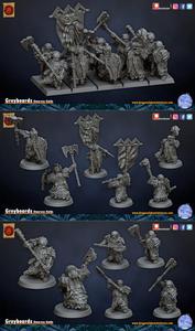 Print Ready 3D Model - Dragon's Lake Miniaturas - Grey Beards Dwarven Holds