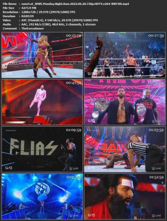 WWE Monday Night Raw 2022.06.20 720p HDTV x264-NWCHD
