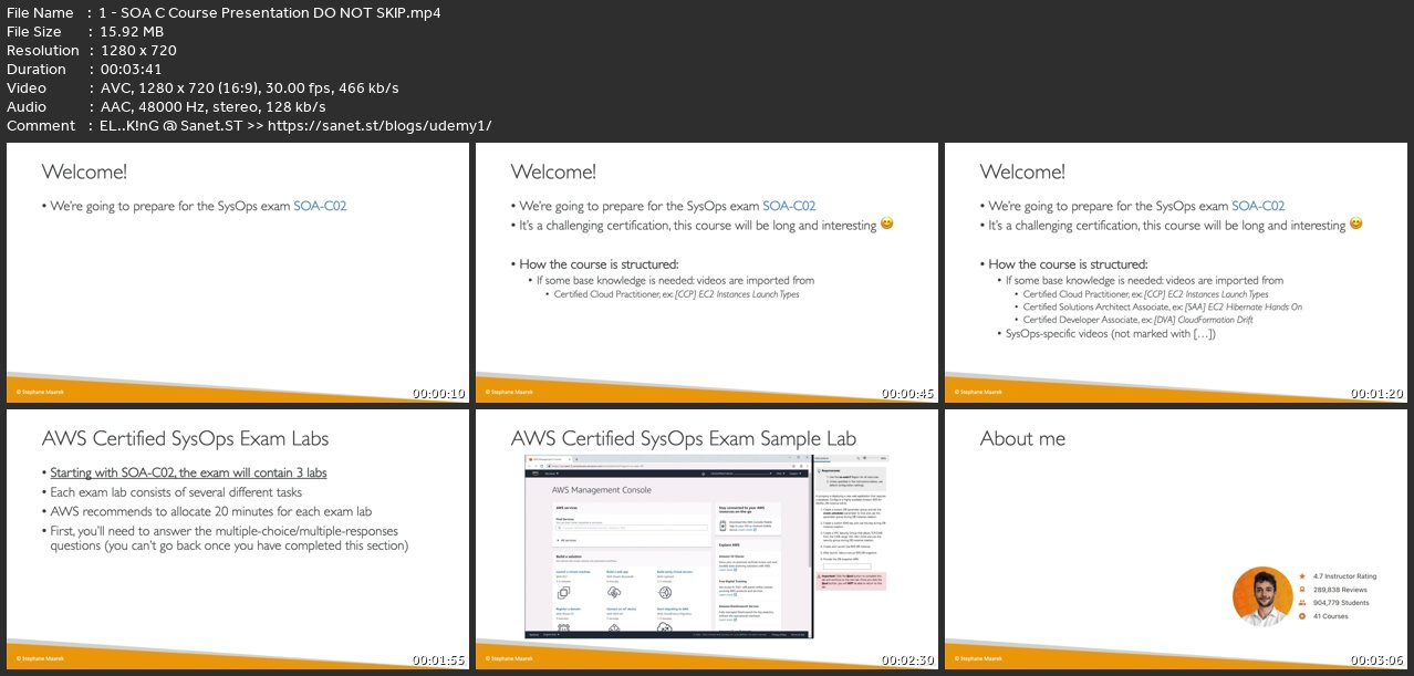 Ultimate Aws Certified Sysops Administrator Associate 2022 SoftArchive