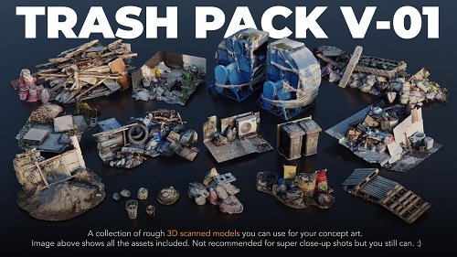 Trash Pack V-01-04 - 3D Scanned Kitbash Assets