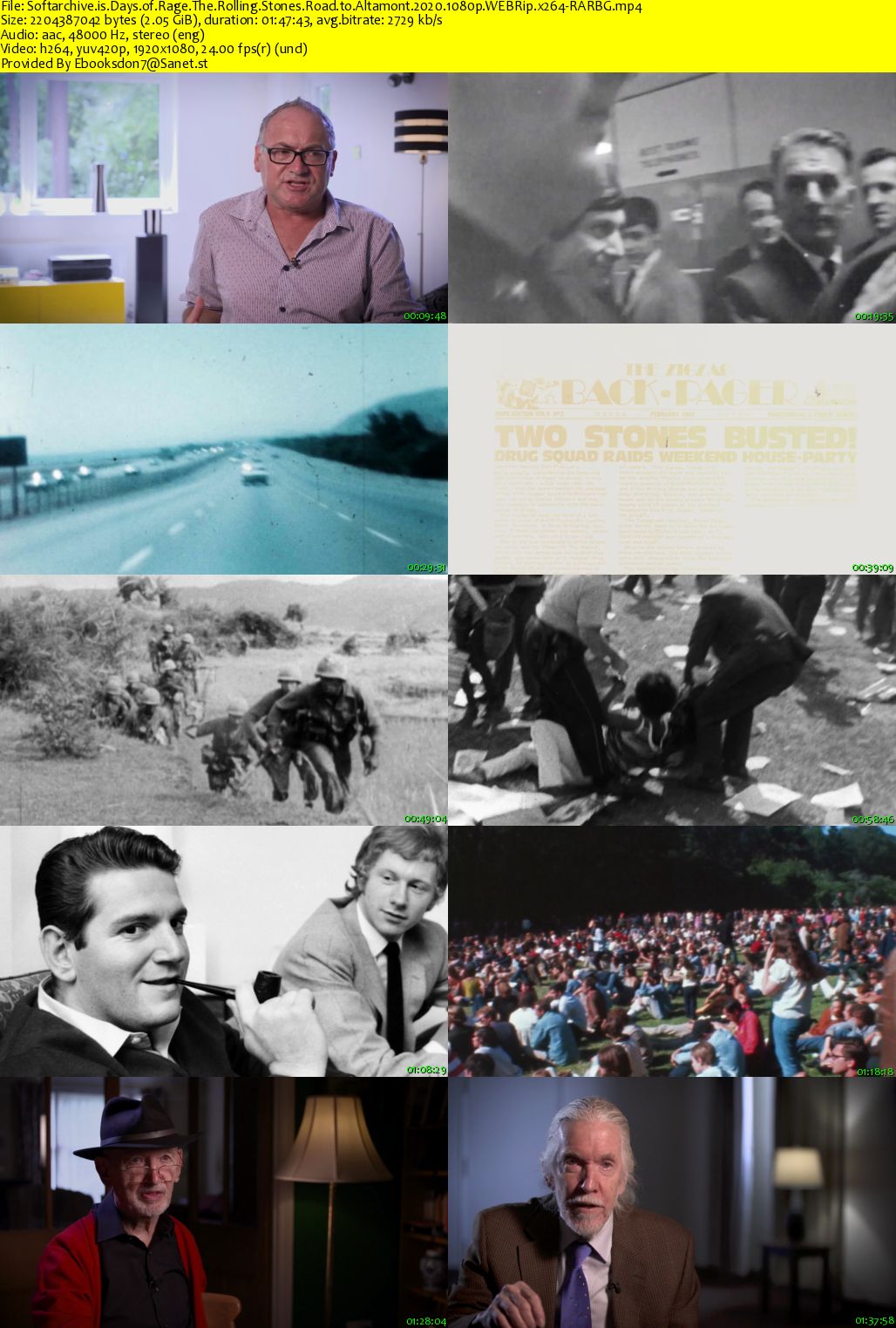 Days of Rage The Rolling Stones Road to Altamont 2020 1080p WEBRip x264