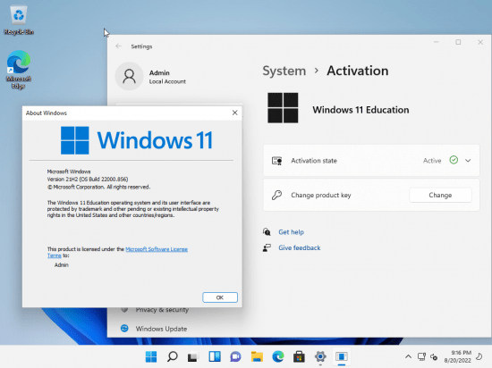 Windows 11 21H2 Build 22000.856 Aio 13in1 (No TPM Required) Preactivated