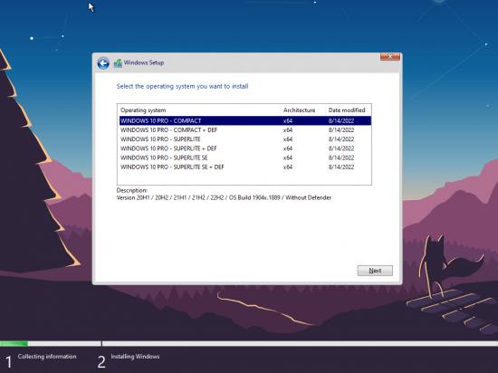 Windows 10 Pro Version 20H1/20H2/21H1/21H2/22H2 Build 1904X.1889 Lite AIO x64 2022