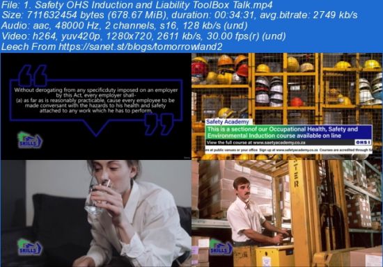 Occupational Safety and Health Tool Box Talks Part 3