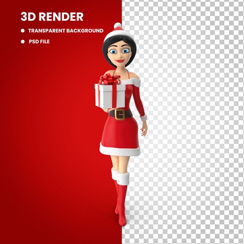 Christmas girl santa psd