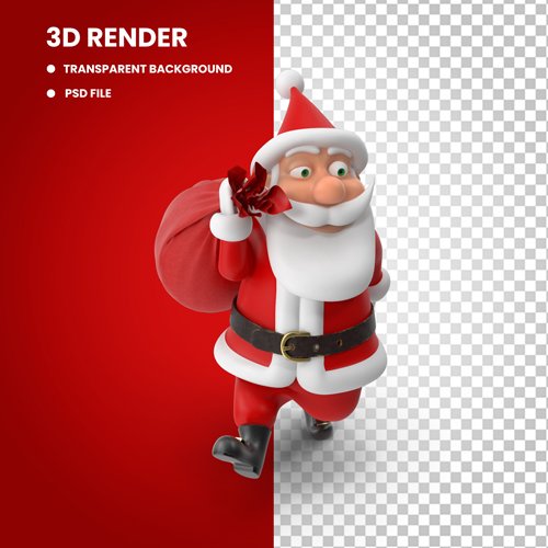 Santa a Christmas gifts in psd