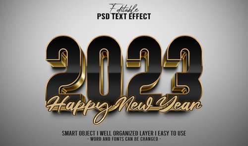 SAnet.st 3d editable 2023 new year text effect template