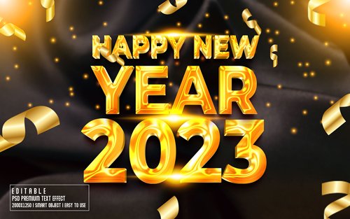2023 new year vol 12 - editable text effect, font style