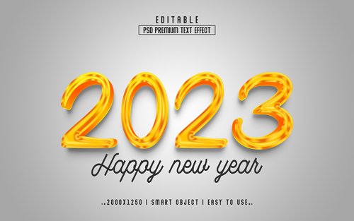 2023 new year vol 3 - editable text effect, font style