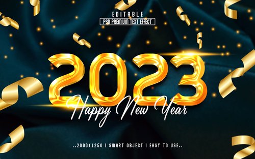 2023 new year vol 11 - editable text effect, font style