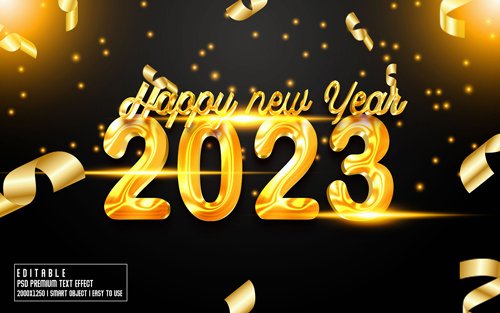 2023 new year vol 14 - editable text effect, font style