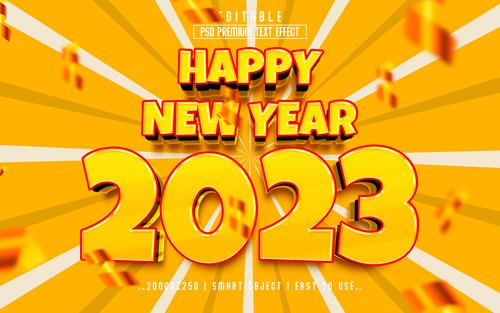 2023 new year vol 6 - editable text effect, font style