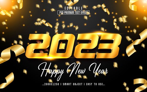 2023 new year vol 10 - editable text effect, font style