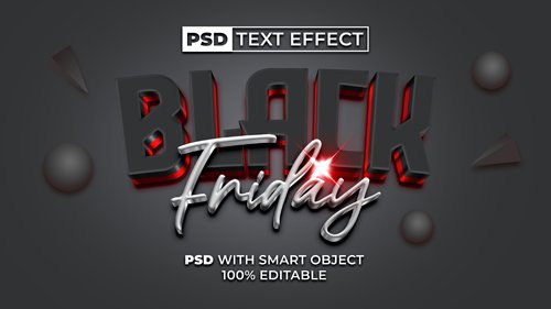 Black friday text effect style editable text effect
