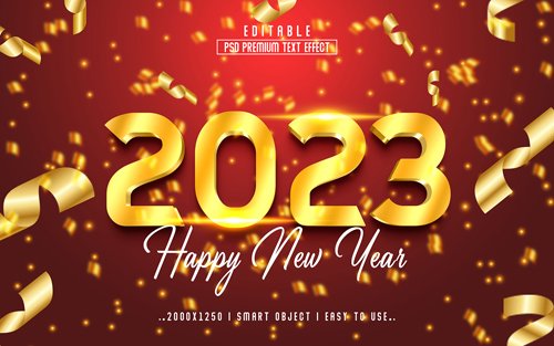 2023 new year vol 9 - editable text effect, font style