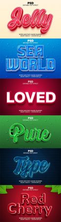 Psd style text effect editable set vol 5