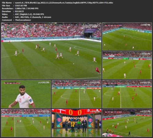World Cup 2022 11 22 Denmark vs Tunisia English 60FPS 720p HDTV x264-FS1
