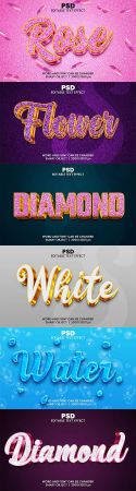 Psd style text effect editable set vol 6