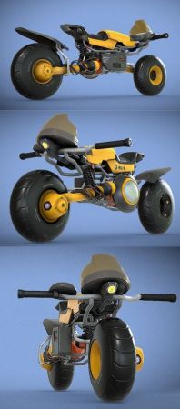 Sci-fi electric bike PBR