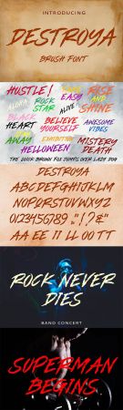 DESTROYA - Brush Font AM