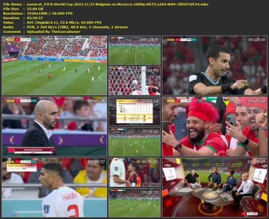 FIFA World Cup 2022 11 27 Belgium vs Morocco 1080p HDTV x264 WAV-CREATiVE24