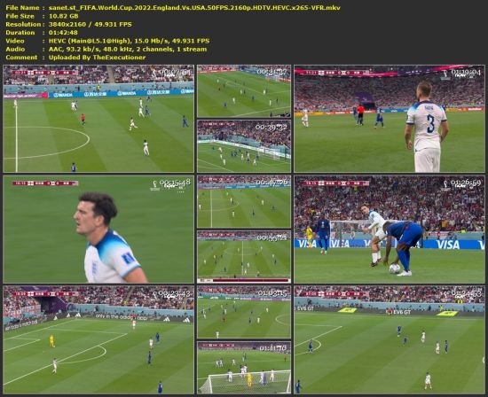FIFA World Cup 2022 England Vs USA 50FPS 2160p HDTV HEVC x265-VFR
