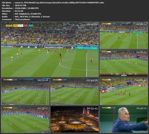 FIFA World Cup 2022 Group G Brazil Vs Serbia 1080p HDTV H264-DARKSPORT