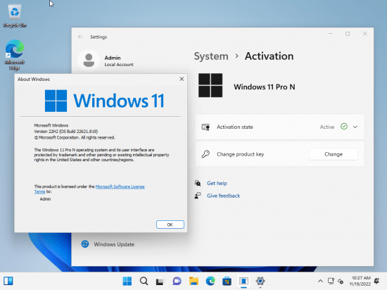 Windows 11 22H2 Build 22621.819 Aio 13in1 (No TPM Required) Multilingual Preactivated October 2022