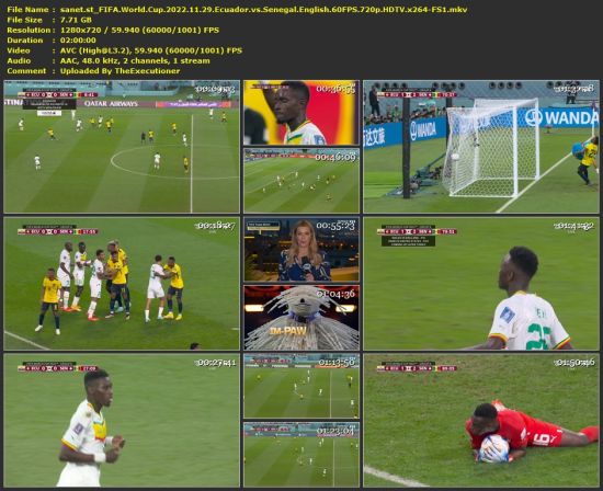 FIFA World Cup 2022 11 29 Ecuador vs Senegal English 60FPS 720p HDTV x264-FS1